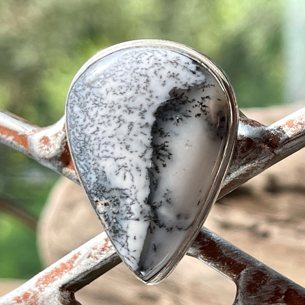 Remarkable Pattern Dendritic Opal Ring - image 7